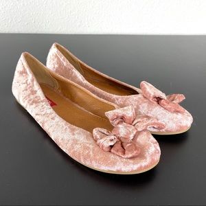Girls Unionbay velvet pink ballet flats size 4